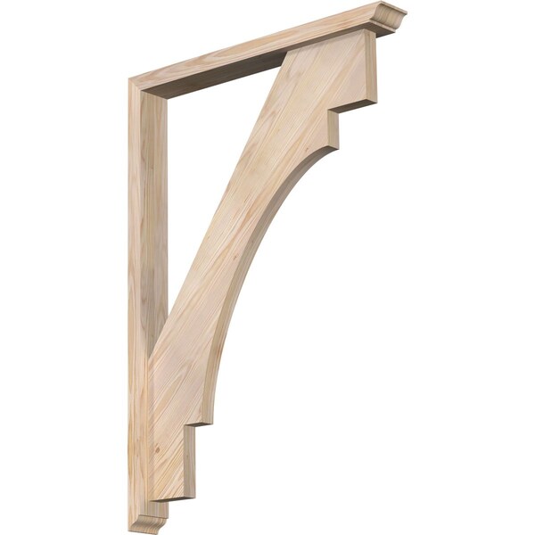 Ekena Millwork Merced Traditional Smooth Bracket w/ Offset Brace, Douglas Fir, 3 1/2"W x 28"D x 40"H BKT0402X28X40MRC01SDF - main